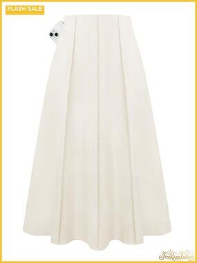 Women's Linen Maxi Skirt High Waist A-Line Flowy Long Skirt with Pockets